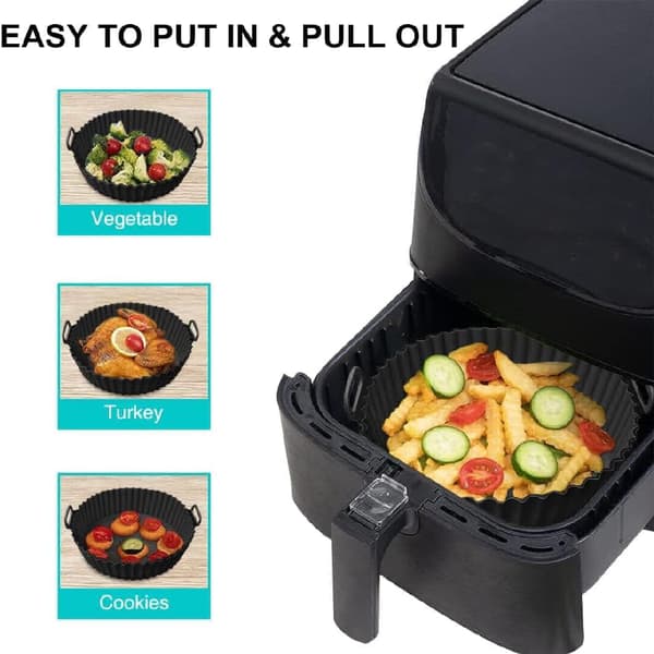 stk. silikoneforme til airfryer, airfryer-tilbehør, genanvendelige i stedet for bagepapir (kapacitet op til 8 liter) Light Blue