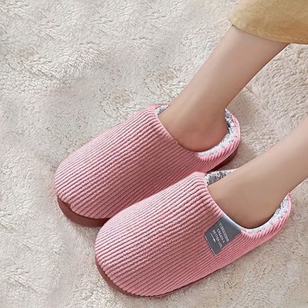 Dames Hjemmesko Dames Vinter Slippers Komfortable Slippers Varmt Plysj Fór Sko Dames Vinter Hjemmesko Pink 40-41