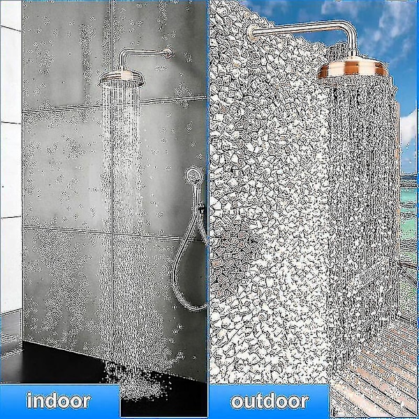 Kobber Bruseshowerhoved, 20cm (8 Tommer) Diameter, Højtryks Fast Bruseshowerhoved Med Justerbar Vinkel Bruseshowerhoved Regn Bruseshowerhoved - Guld