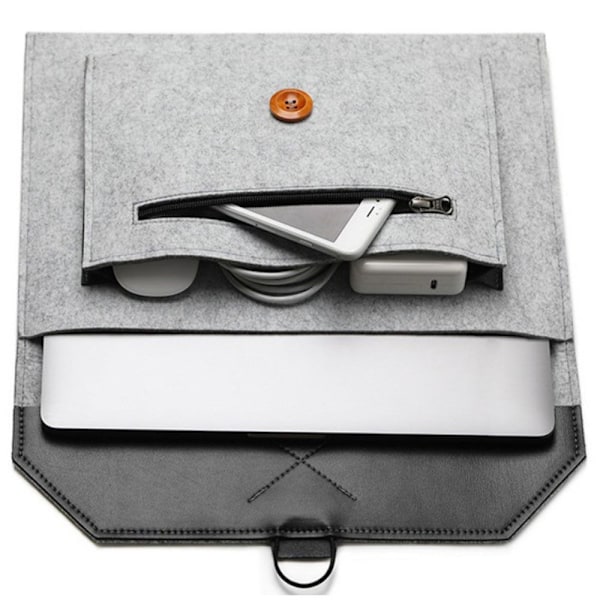 Laptop taske Case MØRK GRÅ 40X27.5CM - spot salg MørkegråLYB Dark grey 40X27.5cm