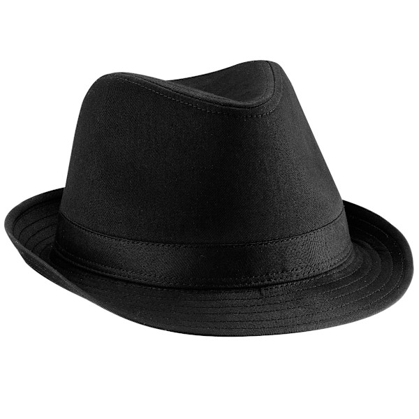 Beechfield Unisex Fedora Hat Musta - Täydellinen Musta Musta Y YY Black L/XL