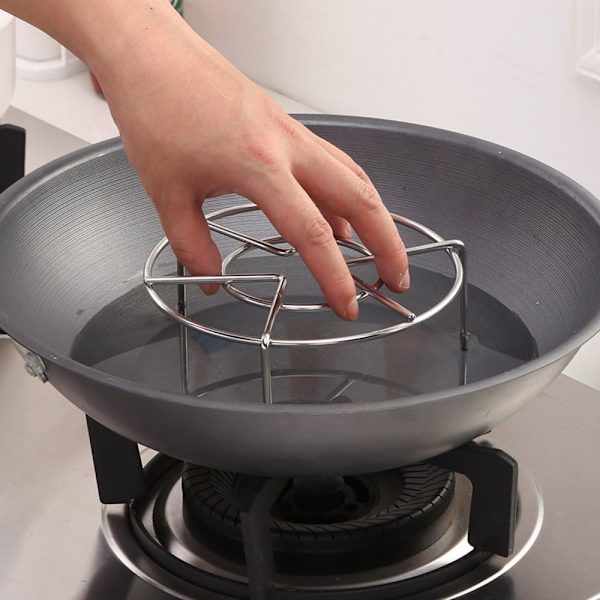 Dampstativ, dampstativ, dampkurv, kraftig rustfritt stål metall multifunksjon (5,9\" diameter X2,7\" høy) L