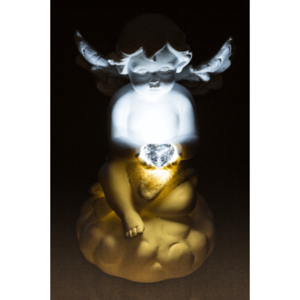 Valkoinen enkeli LED-lampulla