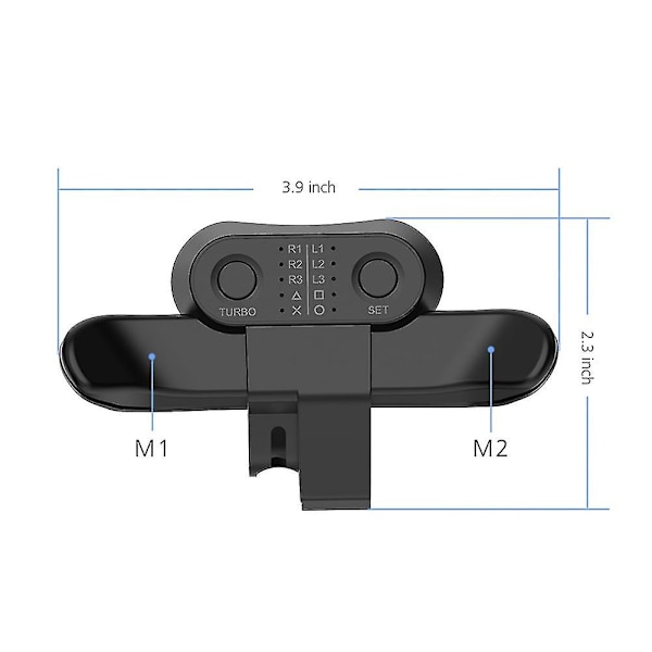 Förlängd spelkontrollknapp för Ps4, bakre knappfäste, handkontrollpaddlar för Dualshock4, bakre förlängningsknappar.