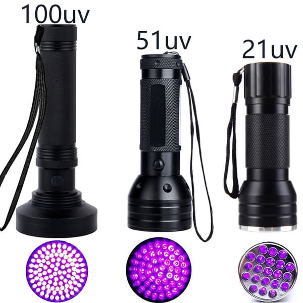 UV-lommelykt med 100 LED-er - stor 100 LEDs