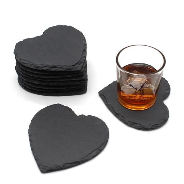 Hjerteformede glassbrikker 10x10cm (4 stk)