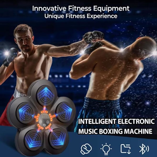 Elektronisk Boksingmaskin med Musikk, Bærbar Veggmontert Bluetooth Musikk Elektronisk Bokser (Boksingmaskiner og Boksesekker) Adult Boxing Gloves