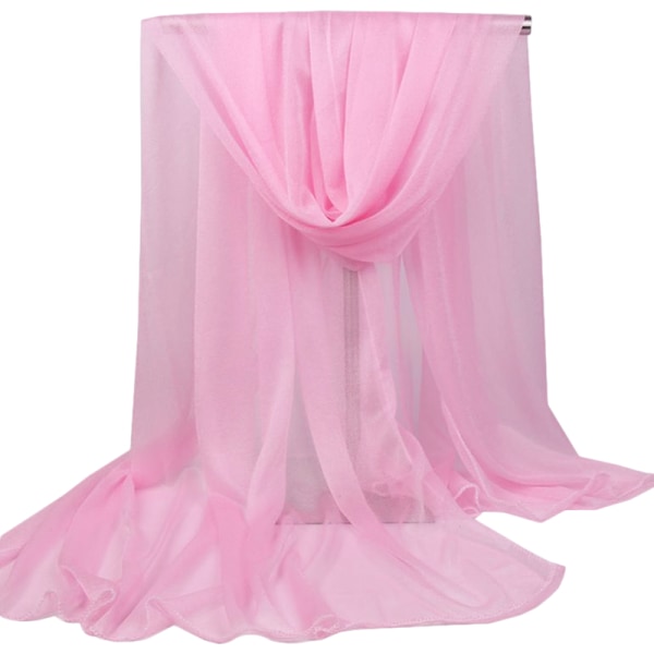 Dam Ren Transparent Chiffongscarf Elegant Bankett Rosa Pink 165*85cm