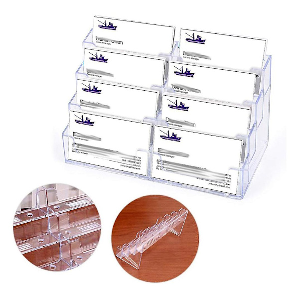 Akryl Stand Visitkort Holder 8 Slots Kortstativ