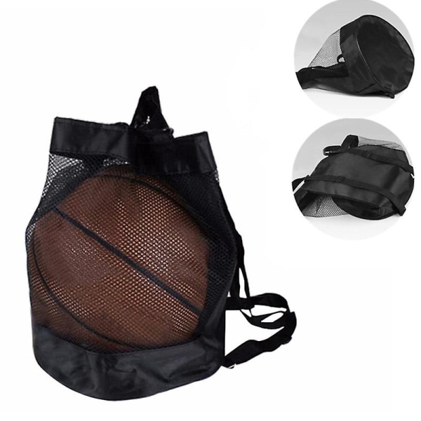 Utomhussport Basket Ryggsäck Oxford Cloth Shoulder Messenger Bag Basket Net Bag Volleyboll Fotbollsväska Black
