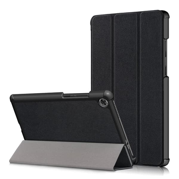 Kompatibelt Lenovo Tab M8 2. generation (HD) Litchi Tri-Fold Cover Sort Black Svart