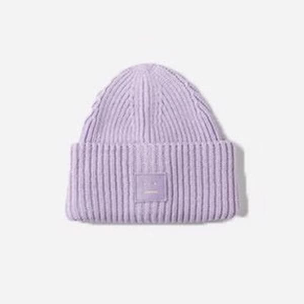Ny simpel hue damehat vinter kold og varm uldhat Goros AC hat til kvinder Light purple