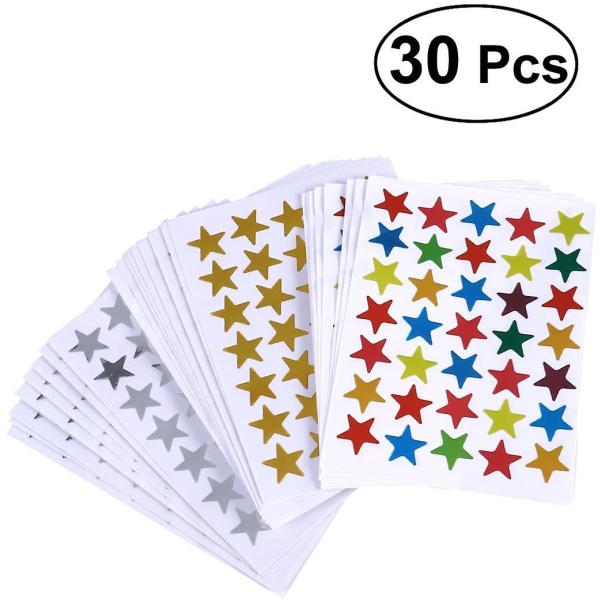 30 ark set barn självhäftande klistermärken Stjärnor för självhäftande Scrapbooking-kort Dekorationspresent