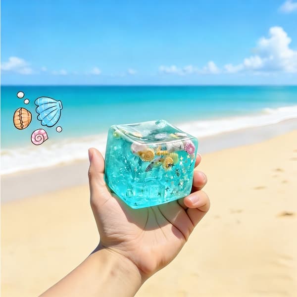 Ice Cube Squishy Squeeze Toy, Högelastisk Sensorisk Stressboll, Långsamt Stigande Fidgetleksak för Stresslindring och Mjuk Avkoppling (1 st) 4.5cm