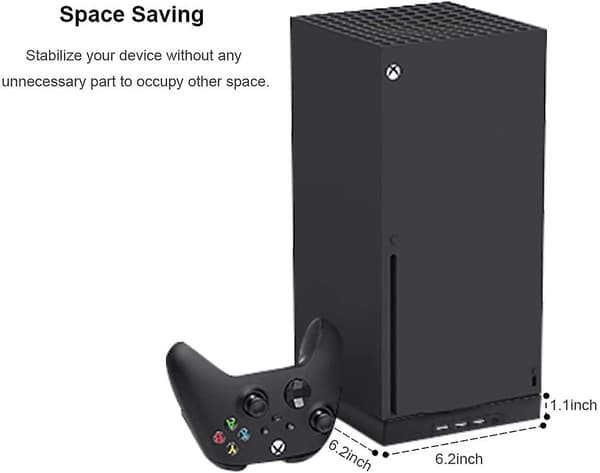 Kjølevifte kompatibel med Xbox Series X, Xbox Series X-stativ med 3 USB 2.0-porter, justerbar hastighet