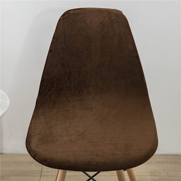 Stolsöverdrag, enfärgat matstolsöverdrag, stolsöverdrag utan armstöd (brunt, 4-pack) Brown
