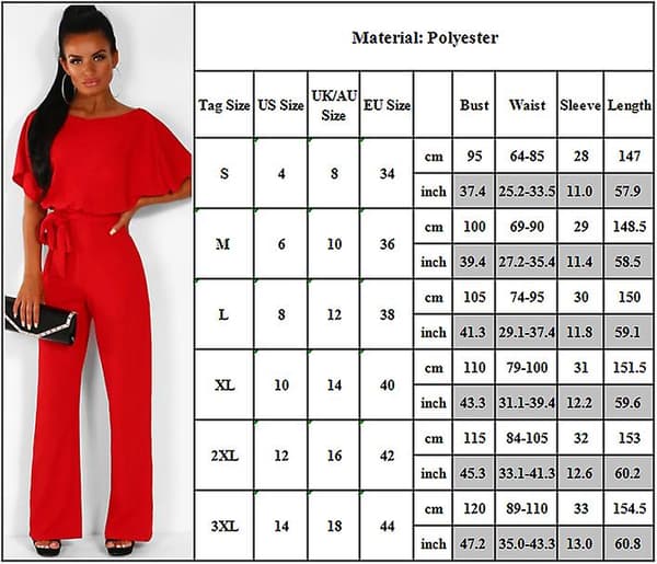 Dame Jumpsuit Uformell Vide Ben Dame Kveldsfest Lang Playsuit Orange S
