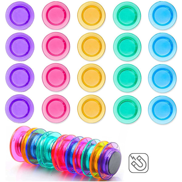 20 stk. sterke magneter kjøleskapsmagneter fargerike whiteboard magneter organizer dekorative kjøleskapsmagneter tilbehør kjøleskapsmagneter