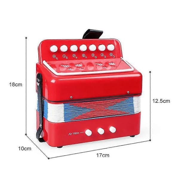 Dragspel Instrument 7 Tangenter 2 Bas Litet Dragspel Pedagogiskt Musikinstrument Julklapp LGL