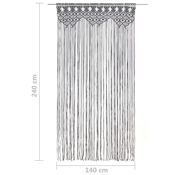 Gardin makramé antracit 140x240 cm bomull Anthracite Antracit