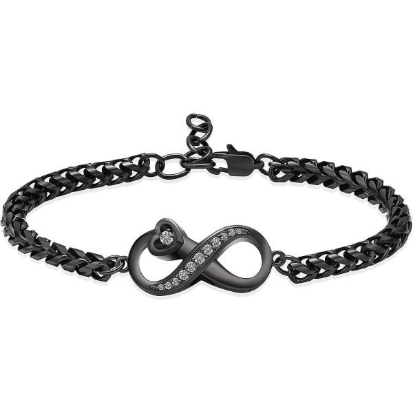 Imrsanl Kremerings Smykker Uendelighed Urne Armbånd til Aske Rustfrit Stål Aske Armbånd Bangles Mindesmærke Smykker Askeholder til Kvinder Mænd - Infinity-Black