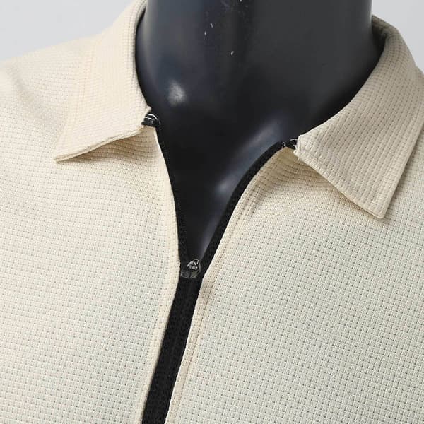 Herr Höst Ny Zip-Up Våffelstickad Jacka – Casual Långärmad Kragad Koftastil Khaki S