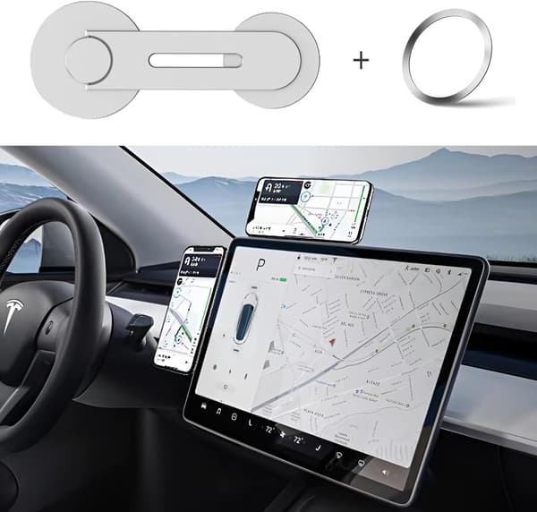 til Tesla telefonholder til Tesla Model 3/Y magnetisk telefonholder Magsafe telefonmontering passer til Tesla Model Y/3 tilbehør 202 Gray
