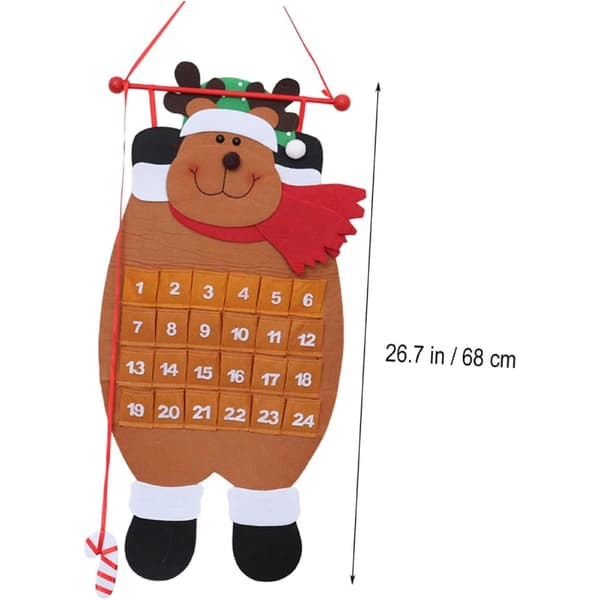 Formet julekalender, 3D filthængende nedtællingskalender til genanvendelig juledekoration og nedtælling til gave