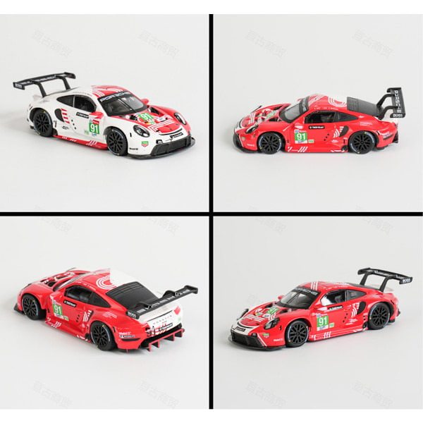 1:24 Porsche automalli metalliseos automalli urheiluauto koriste poika lahja keräily Red +White Version