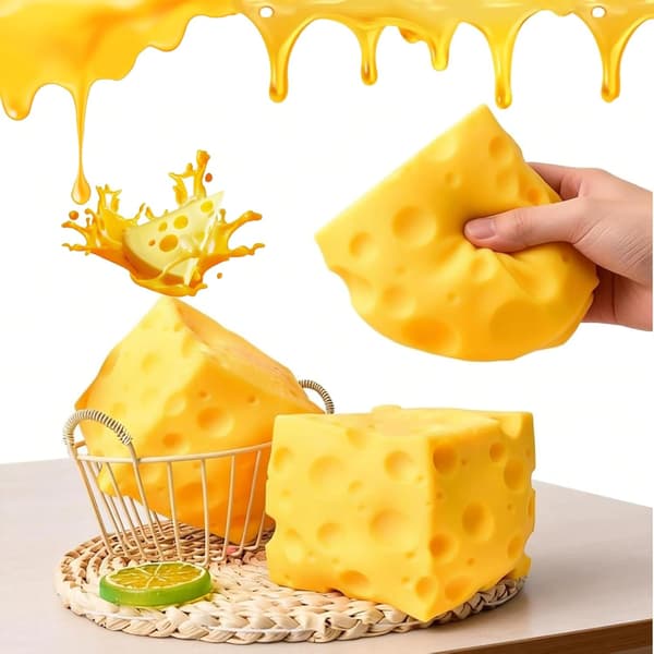 Ost Squishy Stor, Ultramjuk Långsamt Resande Jumbo Squishy Ost, Stressavlastande Leksak för Vuxna 11cm