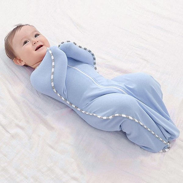 Svøb, dramatisk bedre søvn, giver baby mulighed for at sove lyseblå Light Blue L