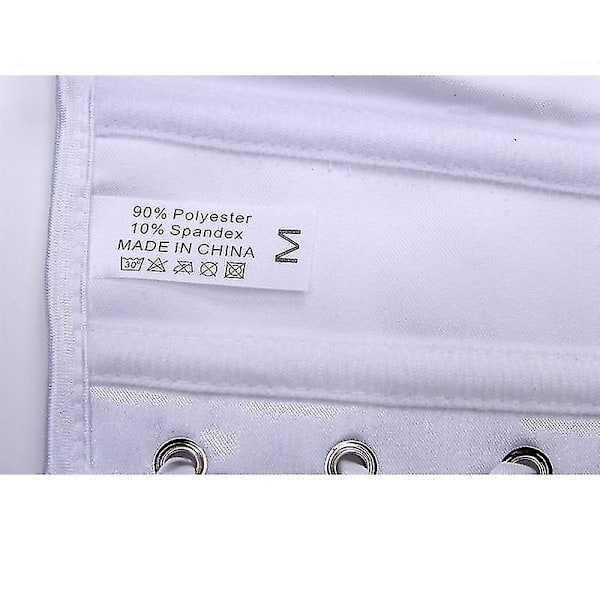 Bystier Korsett Topp för Kvinnor Sexiga Underklädesset Svart Satin Midjetränare VIT WHITE 3XL