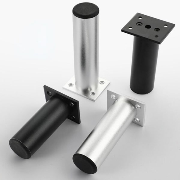4 stk./sæt Metalben Møbelben SORT 8CM Sort 8cm Black