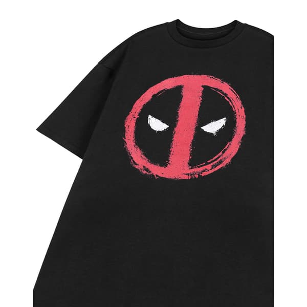 Deadpool Herre Ansigt Kortærmet T-shirt L Sort Sort Black L
