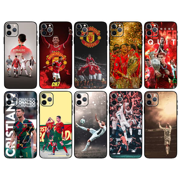 Fotball Ronaldo telefondeksel, Apple-deksel, fallsikkert mykt deksel 2 iPhone 12 Pro Max