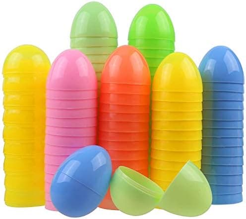 60 stycken tomma påskägg i plast Överraskningsägg för äggjakt blandat