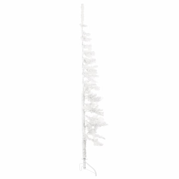 vidaXL Ohut puolikas muovinen joulukuusi jalustalla valkoinen 180 cm 1700 Vit
