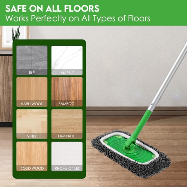 Återanvändbara våta dynor påfyllning för Swiffer Sweeper Mopp - Torra sopdukar & våta moppdukar, 6-pack (Mopp ingår ej)