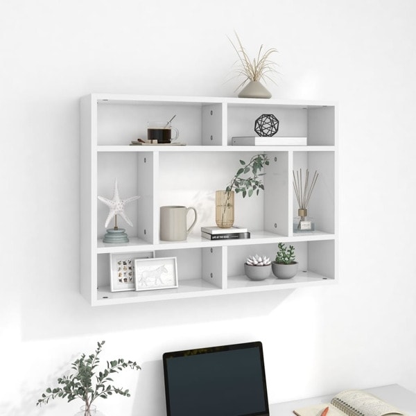 vidaXL Väggmonterad Hylla Vit 75x16x55 cm Konstruerat Trä Vit White