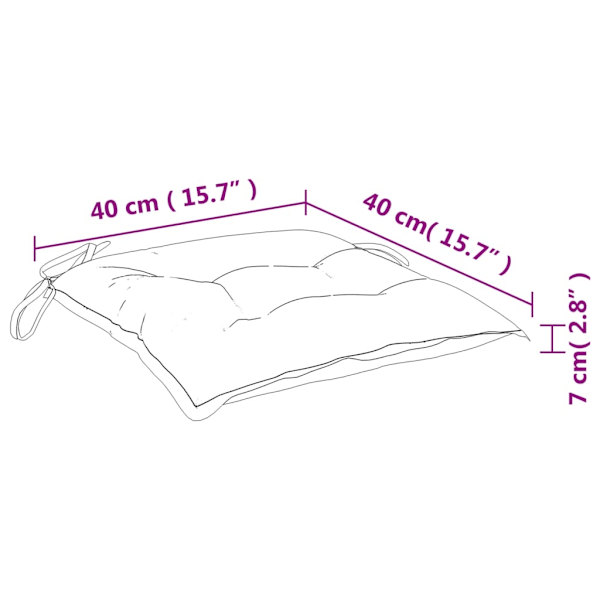 vidaXL Tuolinpehmusteet 2 kpl Pinkki 40x40x7 cm Kangas Rosa 1000