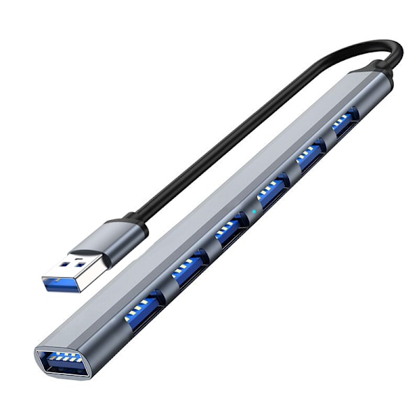 USB3.0 til USB2.0/3.0 USB-hub med 7 porter Silvergrå Sølvgrå