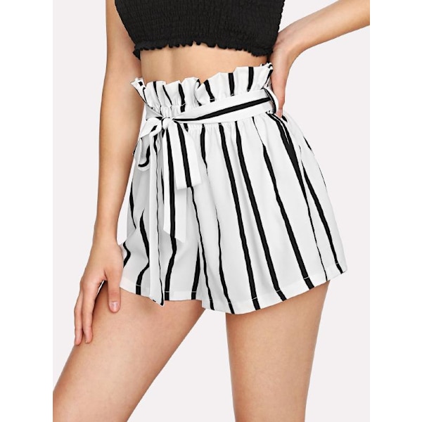 Casual sommarshorts för dam med elastisk midja. White Black