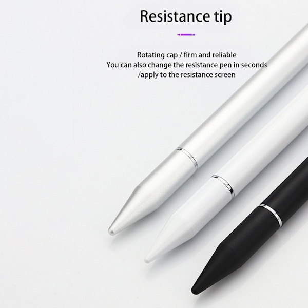 2-in-1 Stylus-kynä kirjoitustoiminnolla, valkoinen, 1 kpl