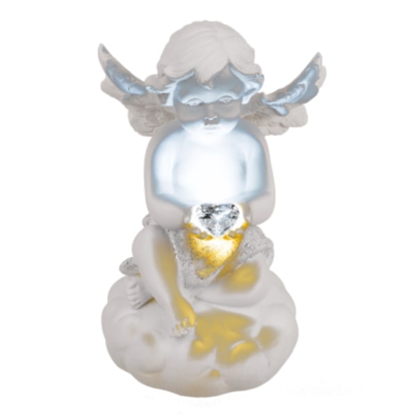 Valkoinen enkeli LED-lampulla