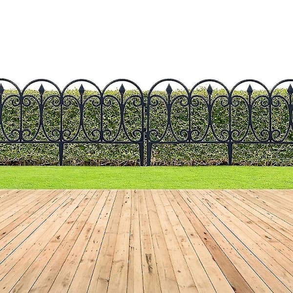 5-pak dekorativt havehegn, rustfrit jern, foldbart hegn til landskab, kantning, terrasse, blomsterbed