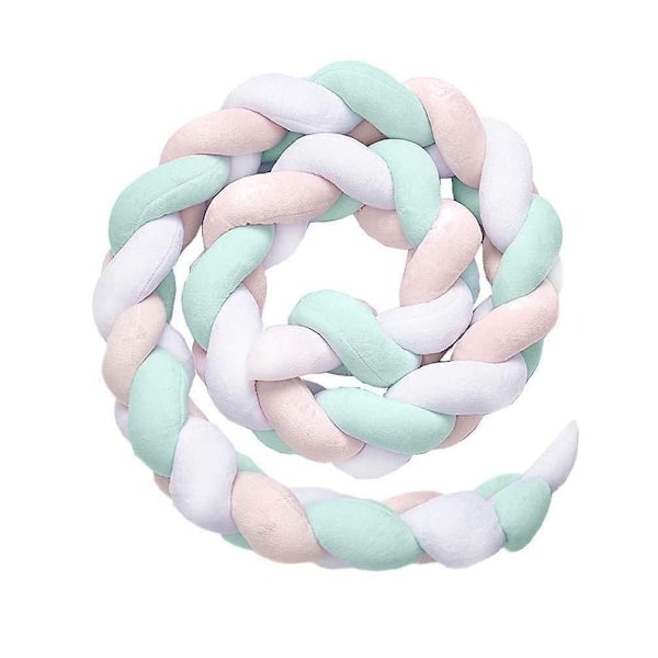 Sängkant, baby Bumper Säng Orm Baby Säng Bumper Vävd Kant Skydd Huvudskydd Dekoration För Spjälsäng (grå, 100cm) Vit*Grön*Rosa White*Green*Pink 150cm