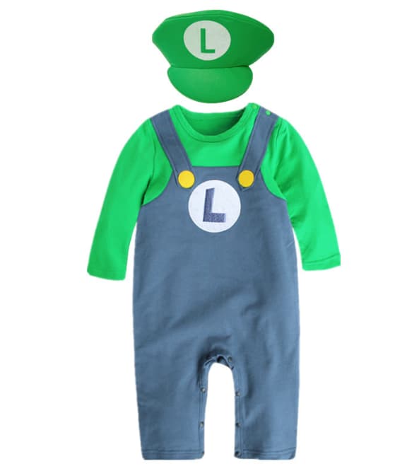 Mario-dräkt, Super Mario Bros-kläder för bebisar grön green 70cm