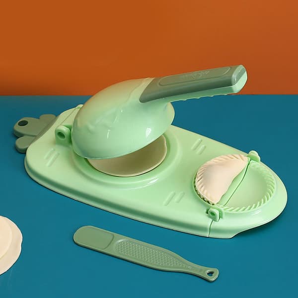 2-i-1 Dumplingpresse - Verktøy for å lage dumplings - Tilbehør til pastamaskin Bluish-green