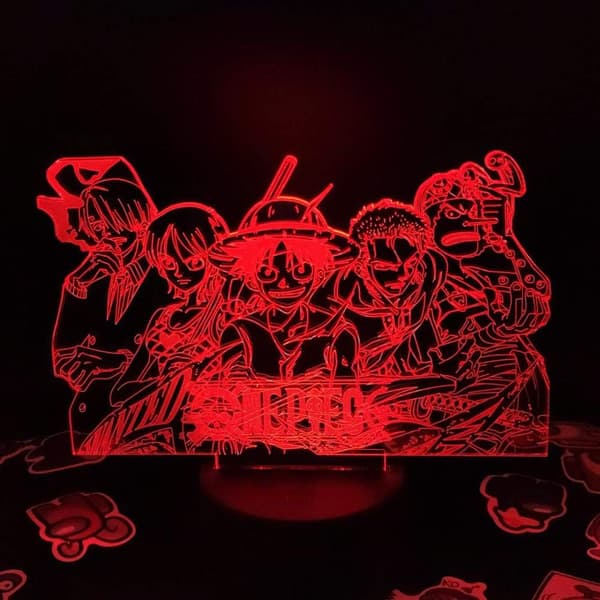 3D LED Natlampe Gave Soveværelse One Piece Anime Luffy