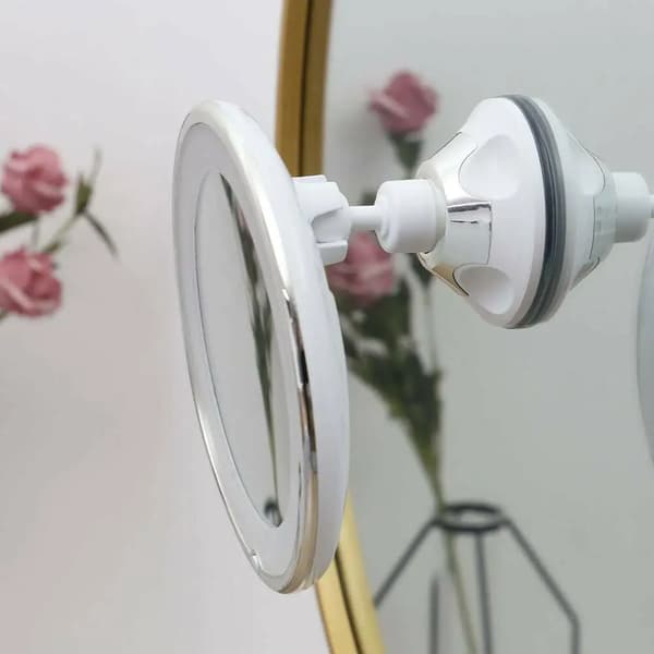 Makeup Spejl med 10X LED-forstørrelsesspejl, Hvid White